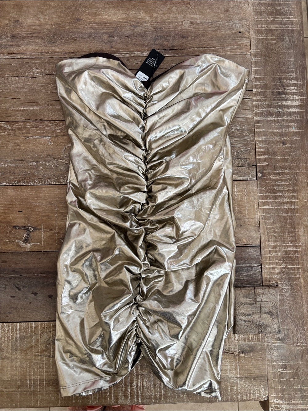 Fashion Nova Lined Gwen Metallic Dress NWT